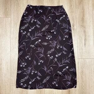 C'est City Vintage Purple Floral Midi Skirt Womens 16 Lavender Botanical Lined